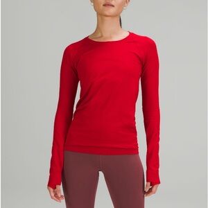 Lululemon New Year Swiftly Tech Long Sleeve Shirt 2.0; Women’s Size 4 (red)